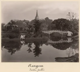 Szigeti pavilon a Cantanement kertben, Rangoon, Burma, 19. század vége (albumin nyomat)